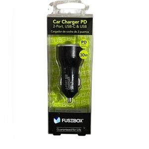Fusebox Dual Port Car Charger PD 30W USB-C & USB Fast Charger – NIB